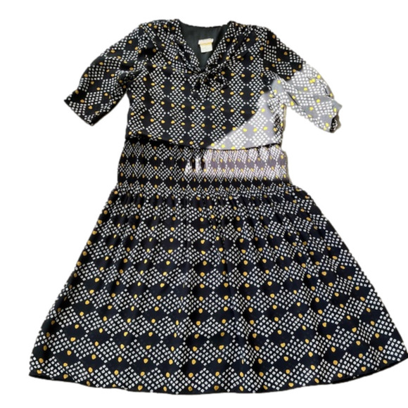 VINTAGE Algo 80’s Chiffon Drop Waist Blouson Midi Dress (XL/1X) - Picture 2 of 15